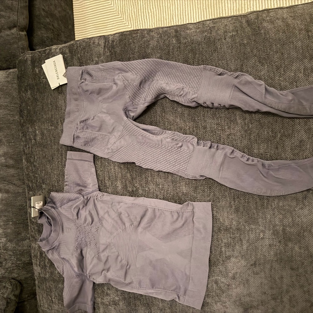 Purple Textured Activewear Set